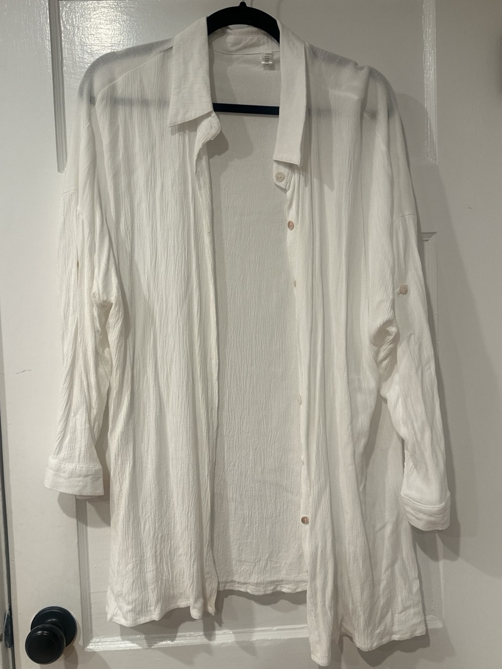 Lightweight White Button-Up Overshirt
